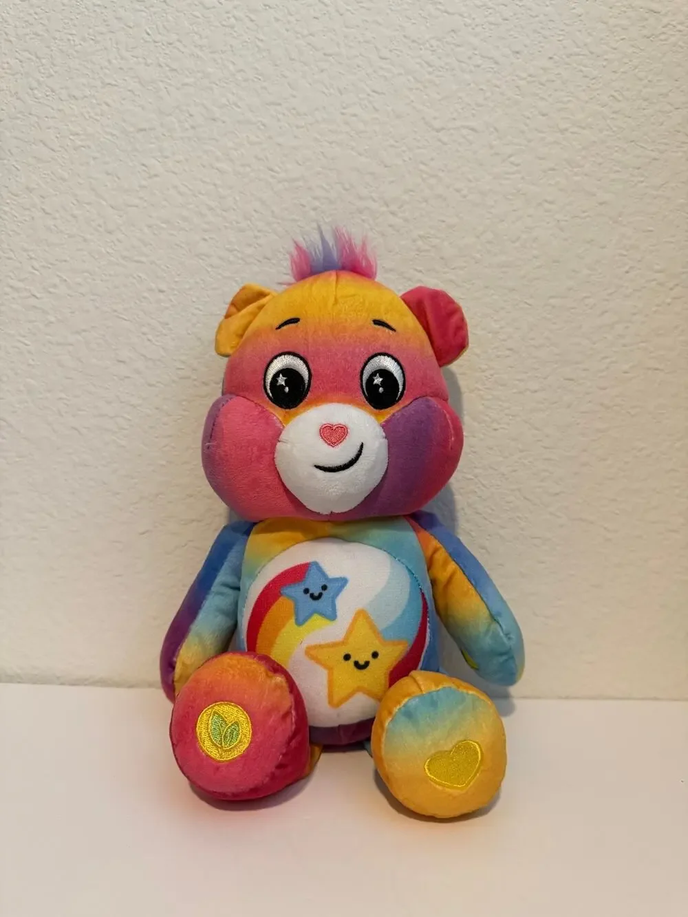 Care Bears Dare to Care Bear Plush Basic Fun Stuffed Animal Tie Dye Star Toy 10